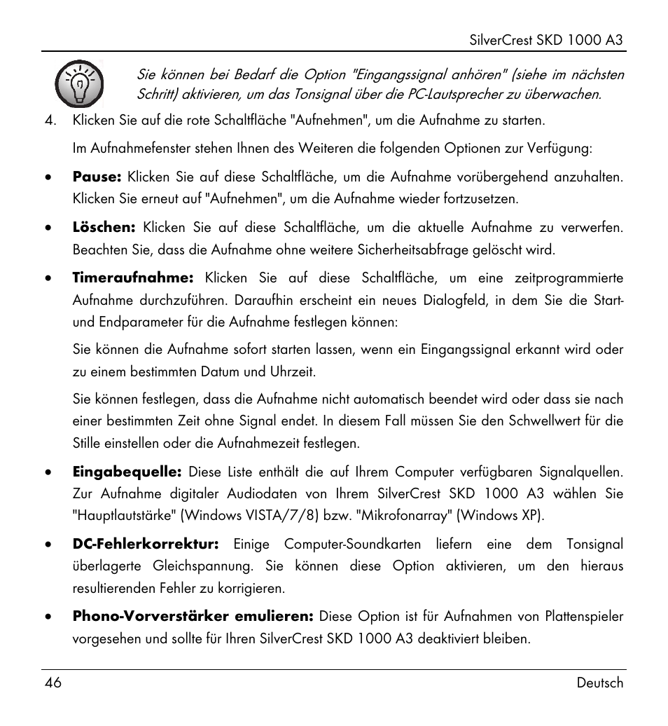 Silvercrest SKD 1000 A3 User Manual | Page 48 / 86