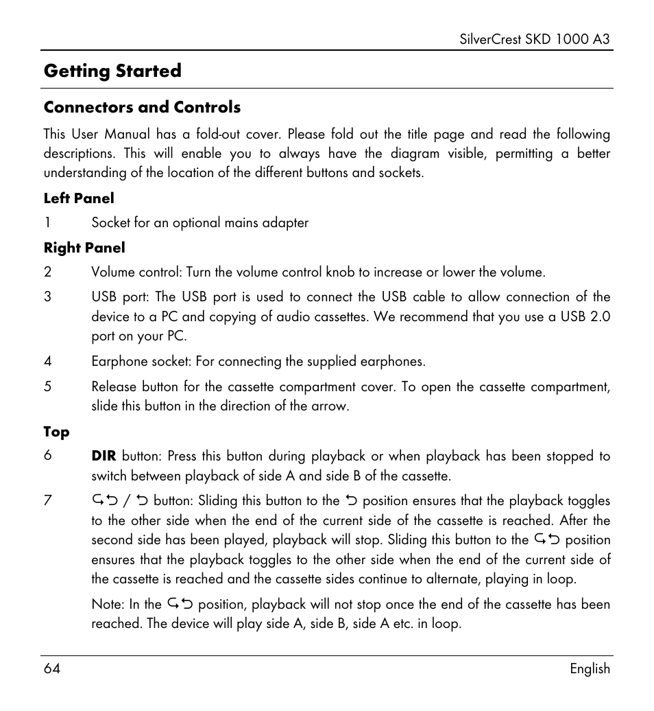 Getting started | Silvercrest SKD 1000 A3 User Manual | Page 66 / 86