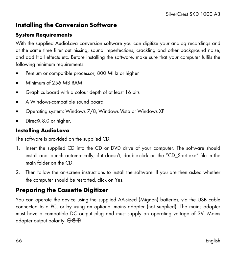 Silvercrest SKD 1000 A3 User Manual | Page 68 / 86