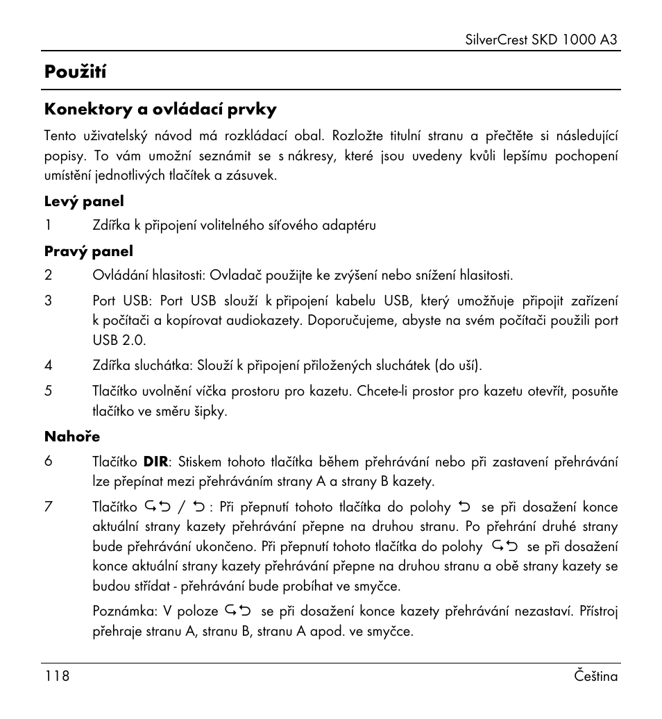 Použití | Silvercrest SKD 1000 A3 User Manual | Page 120 / 166