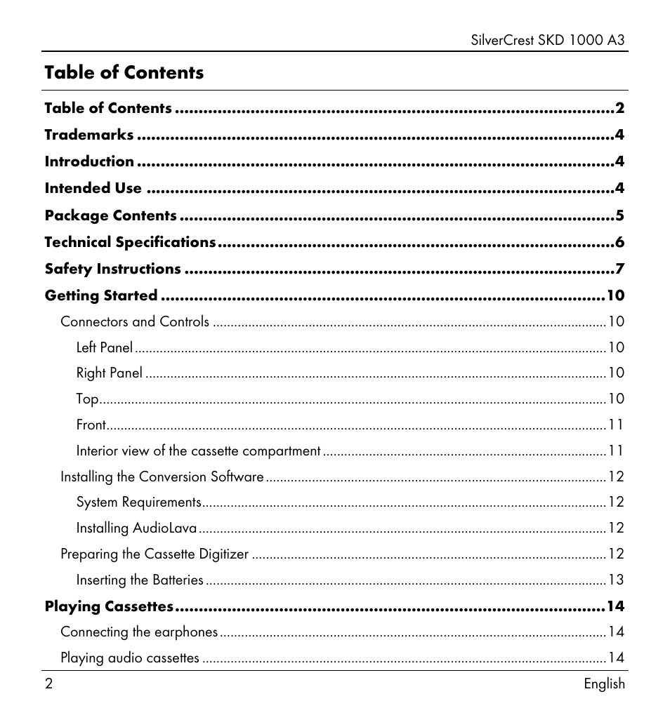 Silvercrest SKD 1000 A3 User Manual | Page 4 / 166