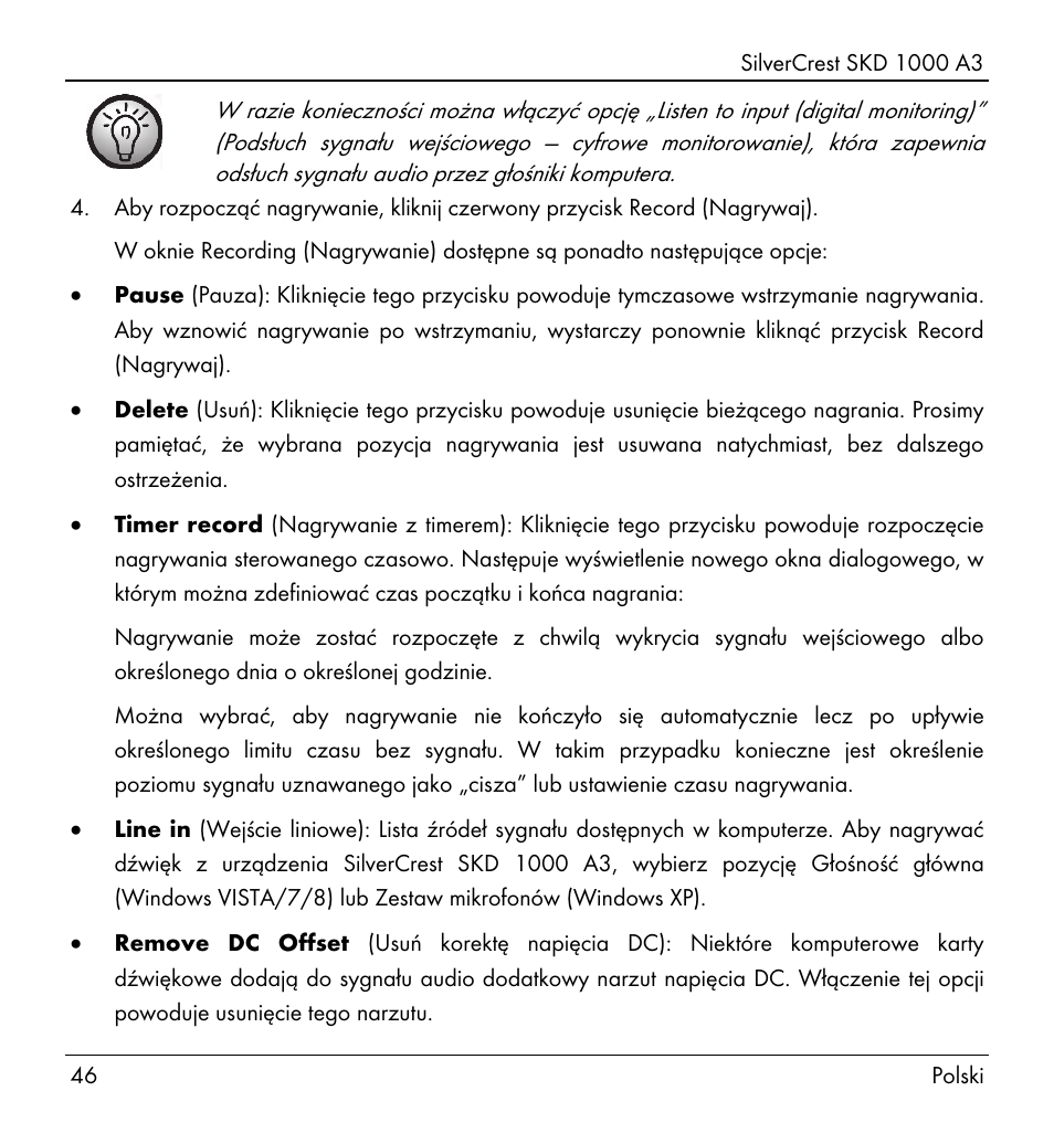 Silvercrest SKD 1000 A3 User Manual | Page 48 / 166