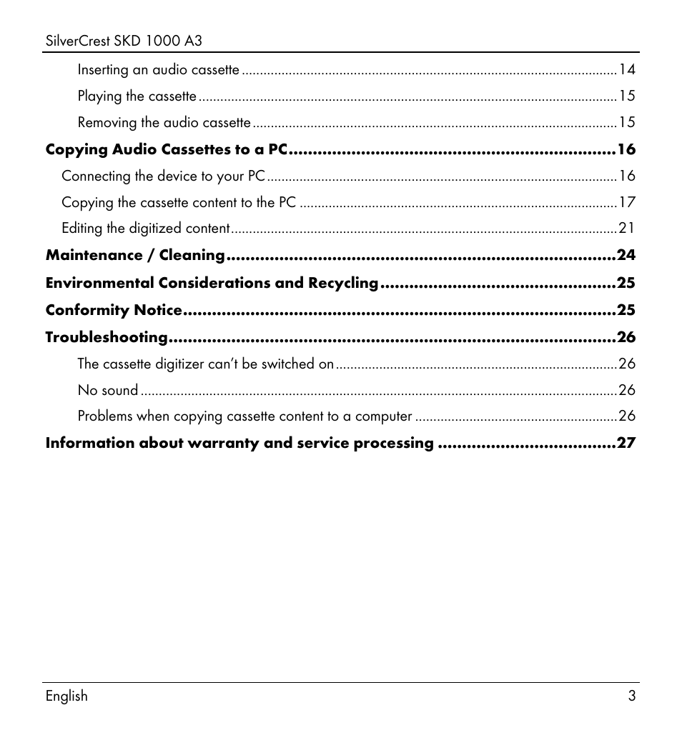 Silvercrest SKD 1000 A3 User Manual | Page 5 / 166