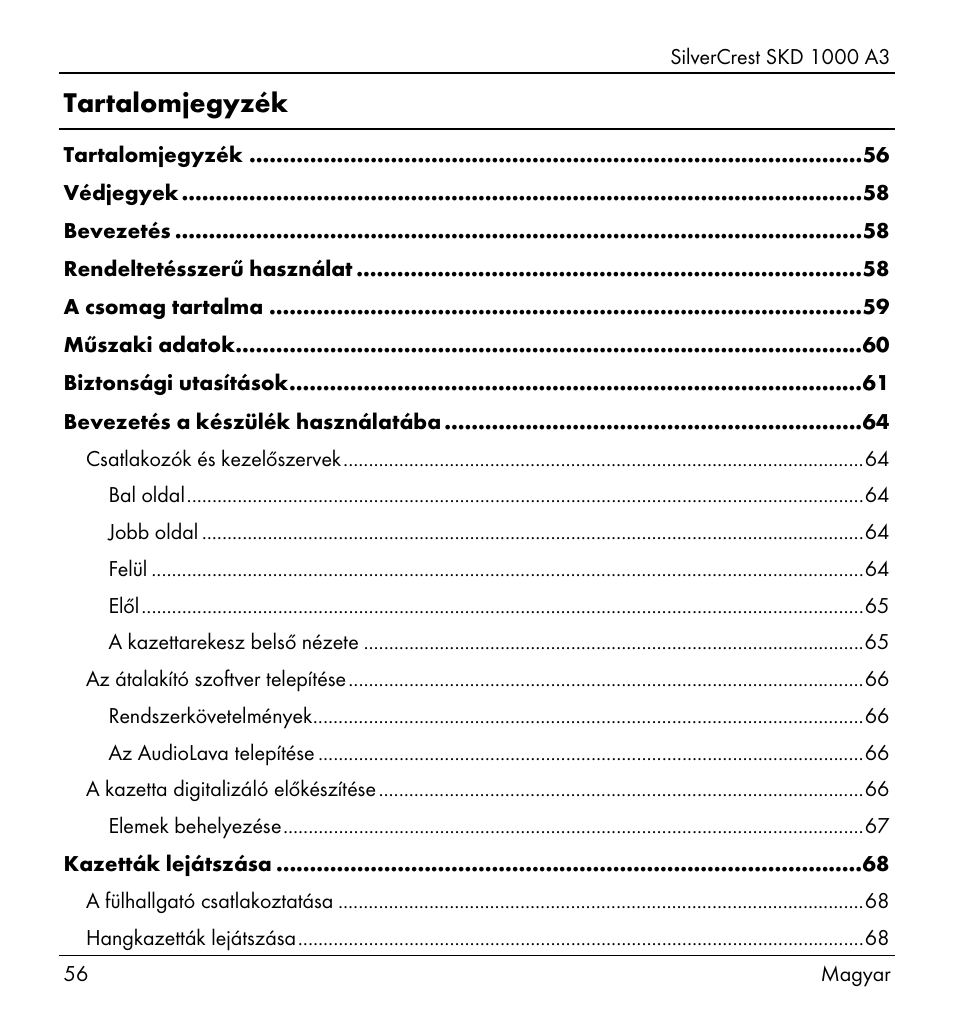 Silvercrest SKD 1000 A3 User Manual | Page 58 / 166