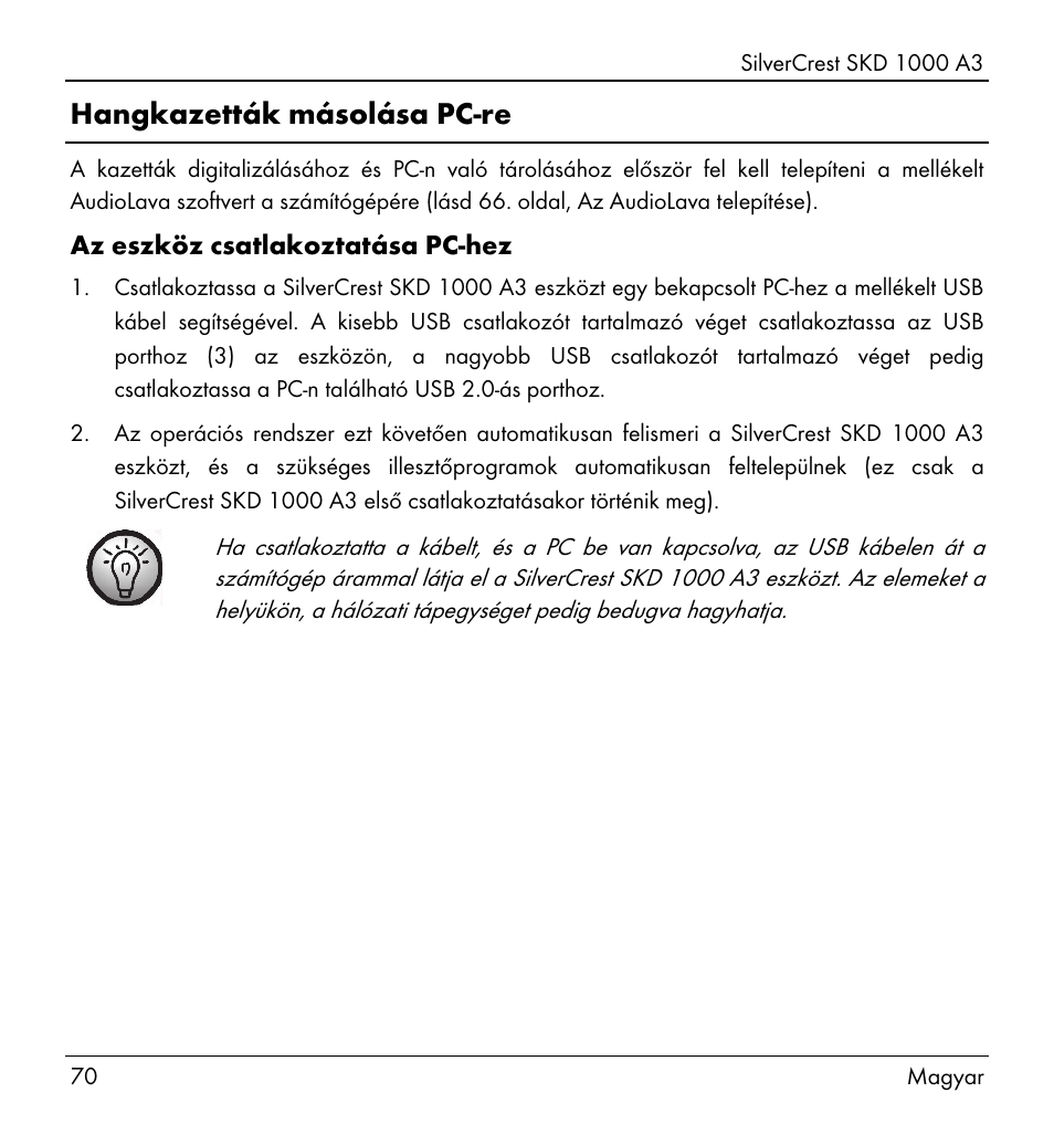 Hangkazetták másolása pc-re | Silvercrest SKD 1000 A3 User Manual | Page 72 / 166