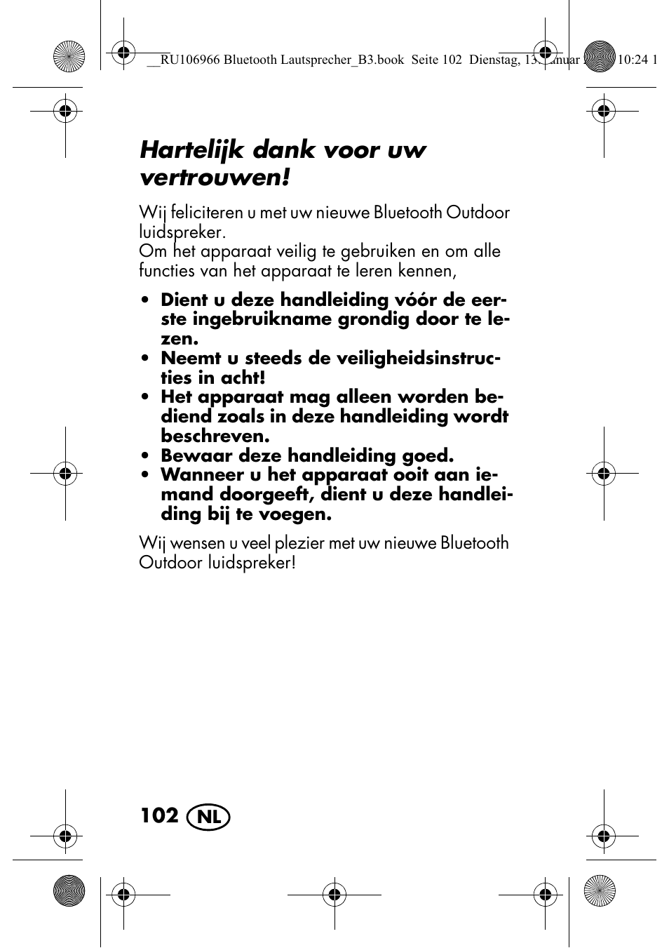 Hartelijk dank voor uw vertrouwen | Silvercrest SBL 44 A1 User Manual | Page 104 / 142