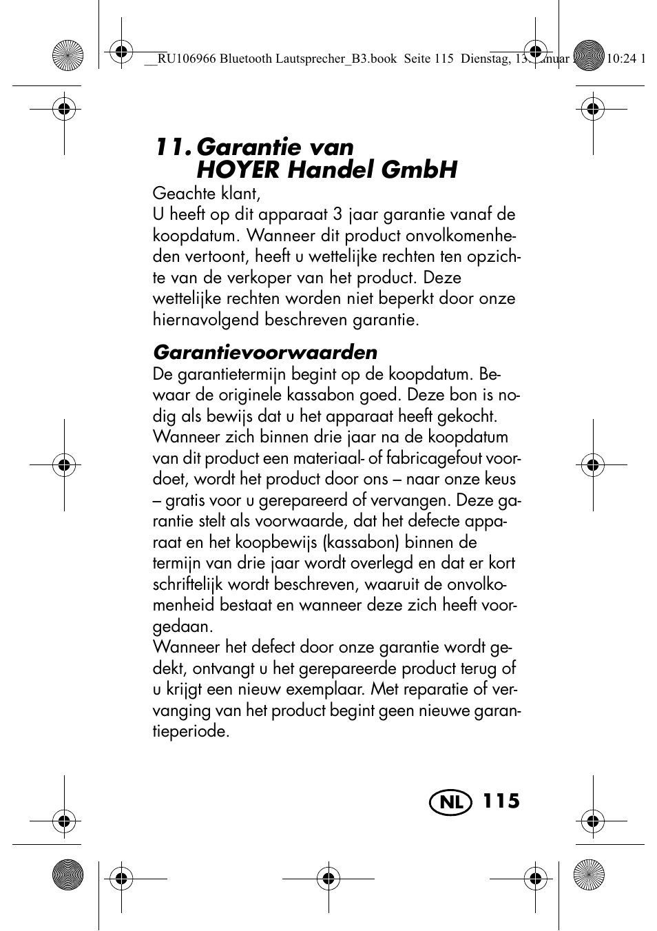 Garantie van hoyerhandel gmbh | Silvercrest SBL 44 A1 User Manual | Page 117 / 142