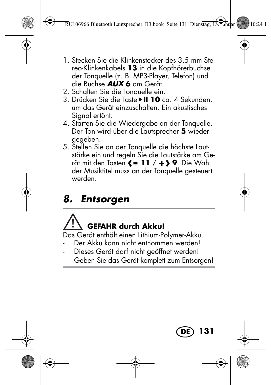 Entsorgen | Silvercrest SBL 44 A1 User Manual | Page 133 / 142