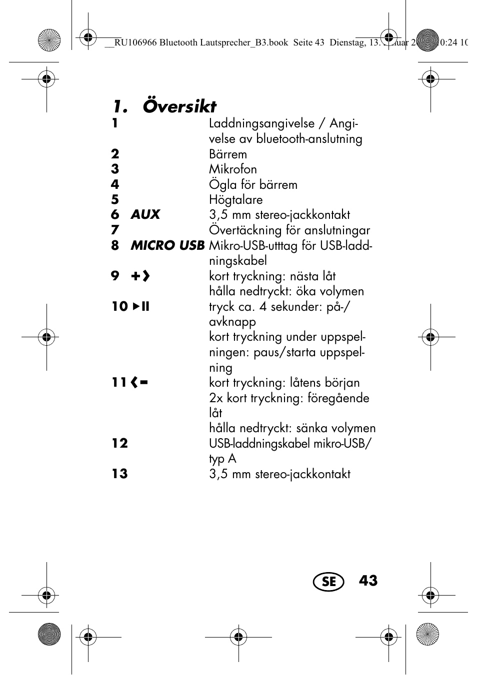 Översikt | Silvercrest SBL 44 A1 User Manual | Page 45 / 142