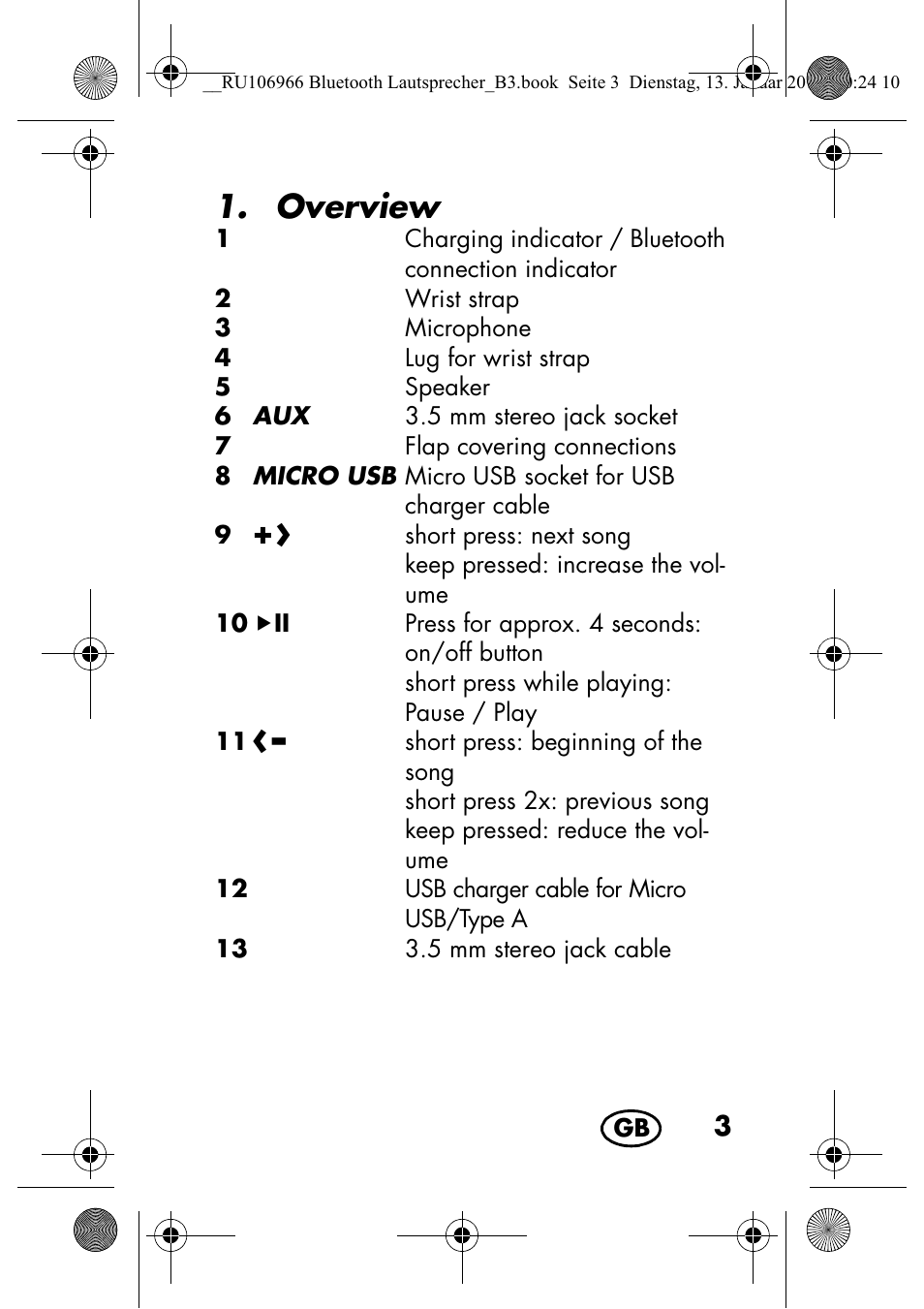 Overview | Silvercrest SBL 44 A1 User Manual | Page 5 / 142