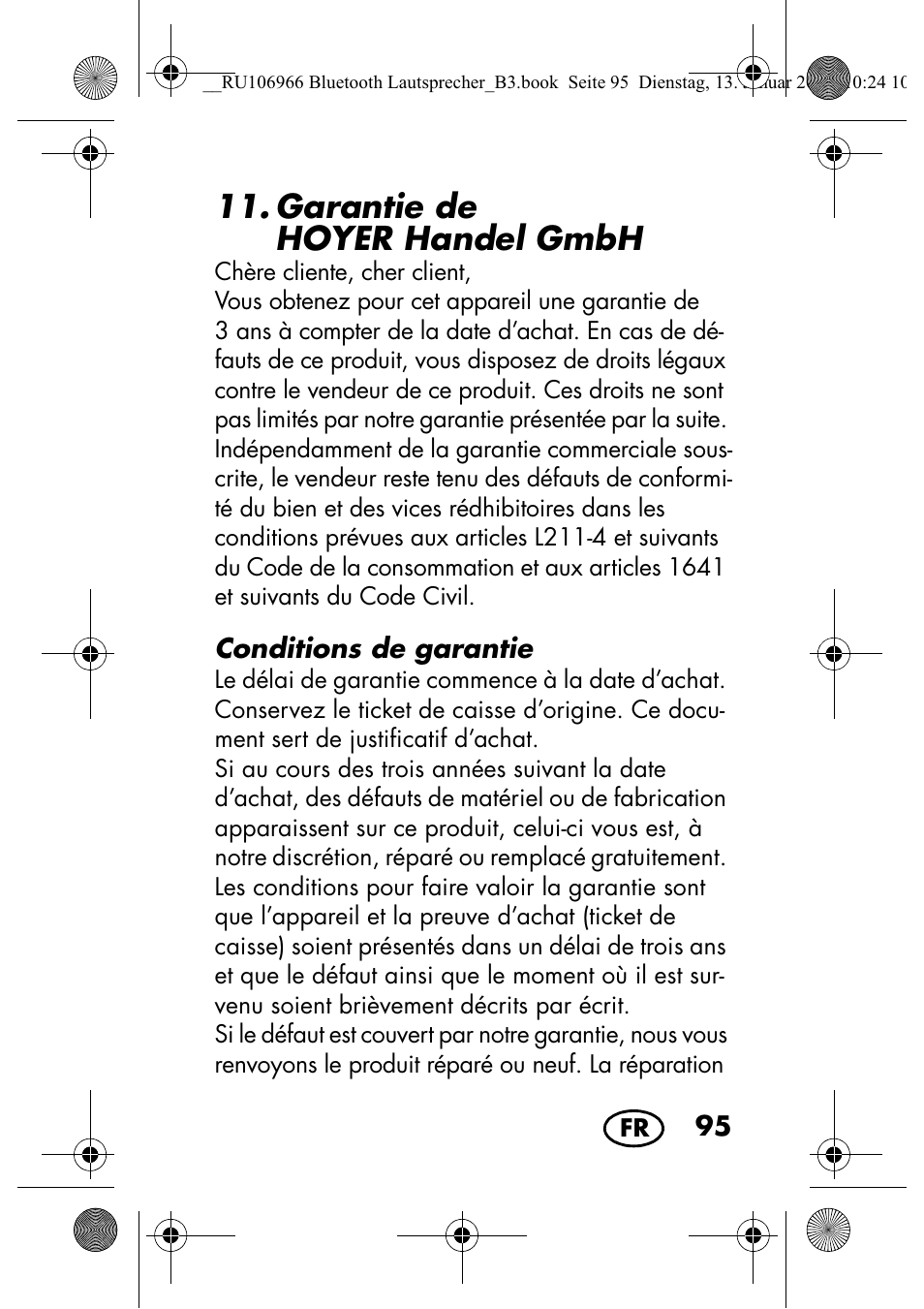 Garantie de hoyer handel gmbh | Silvercrest SBL 44 A1 User Manual | Page 97 / 142