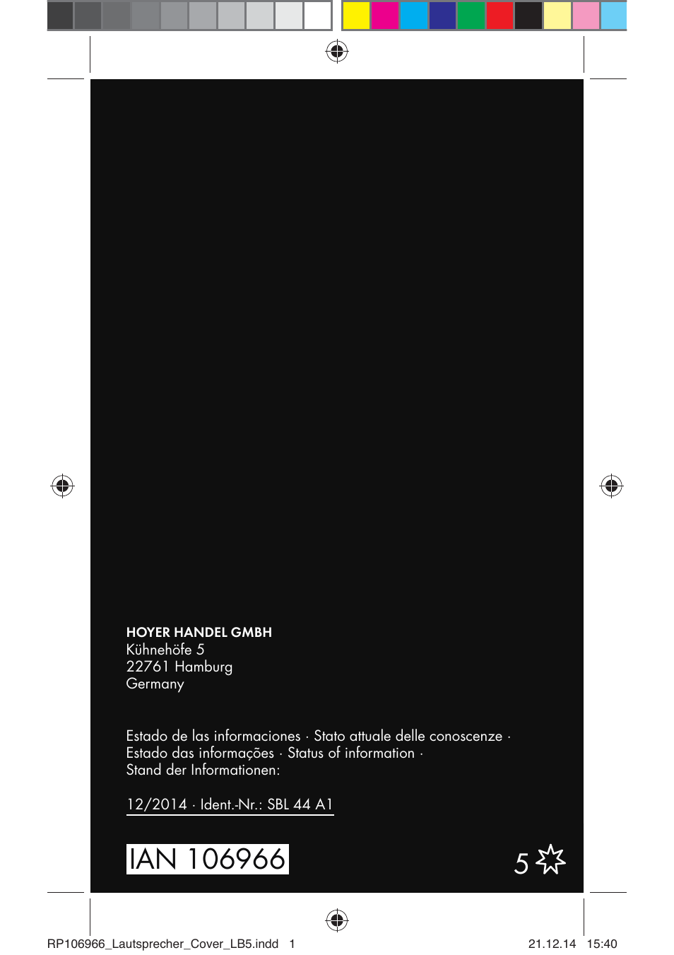 Silvercrest SBL 44 A1 User Manual | Page 106 / 106