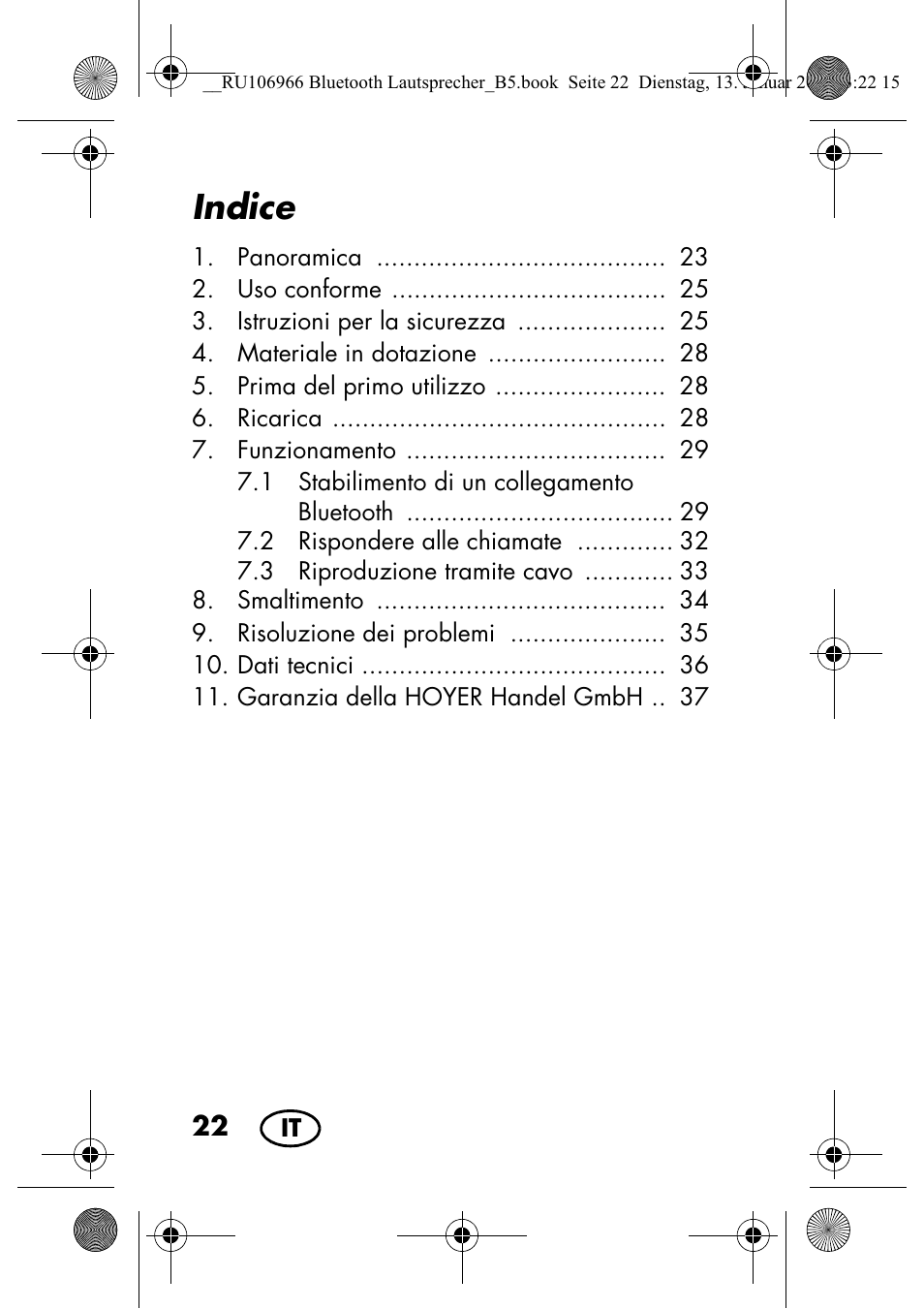 Indice | Silvercrest SBL 44 A1 User Manual | Page 24 / 106
