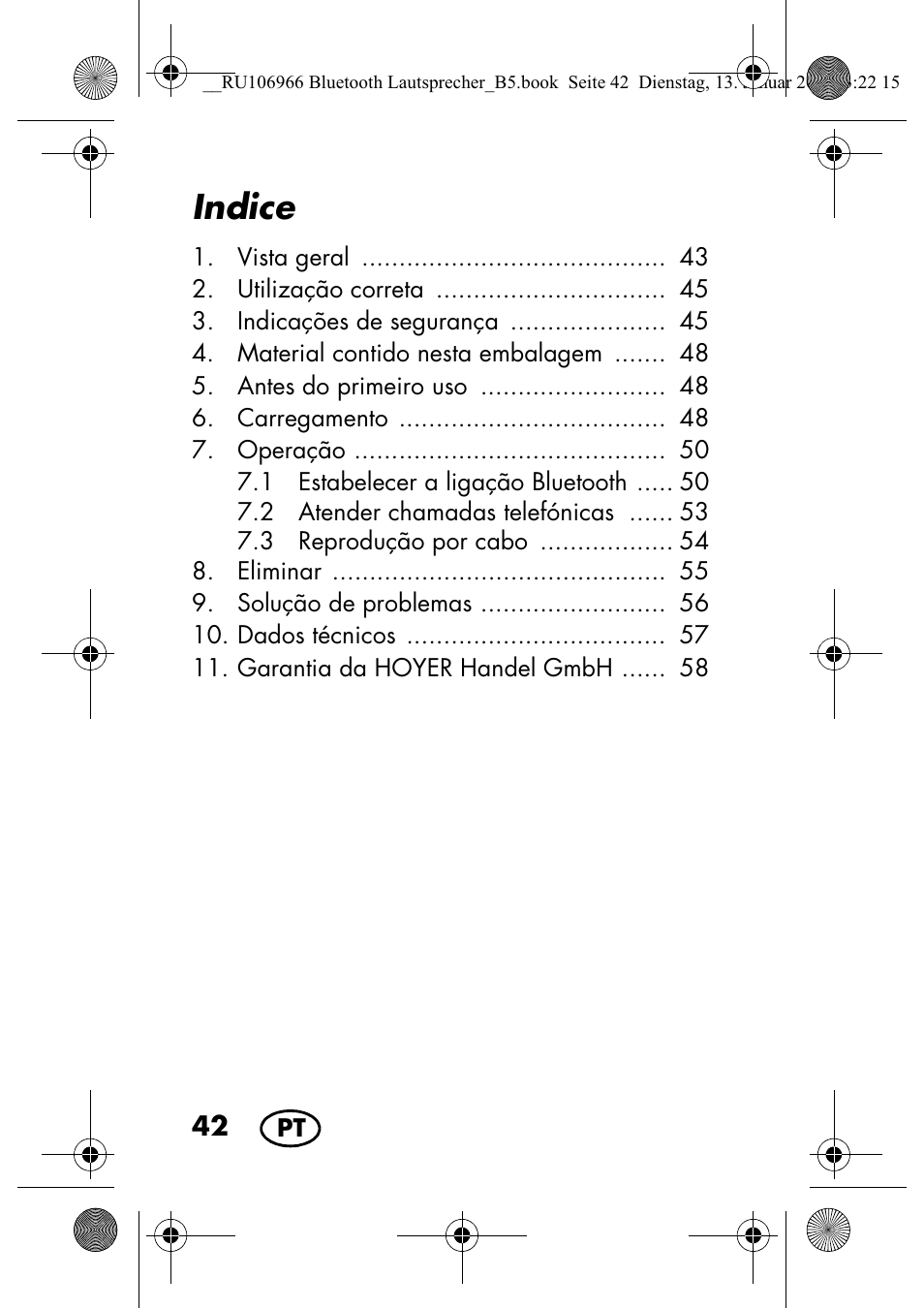 Indice | Silvercrest SBL 44 A1 User Manual | Page 44 / 106