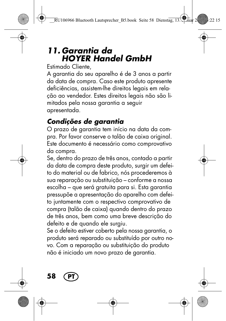 Garantia da hoyer handel gmbh | Silvercrest SBL 44 A1 User Manual | Page 60 / 106