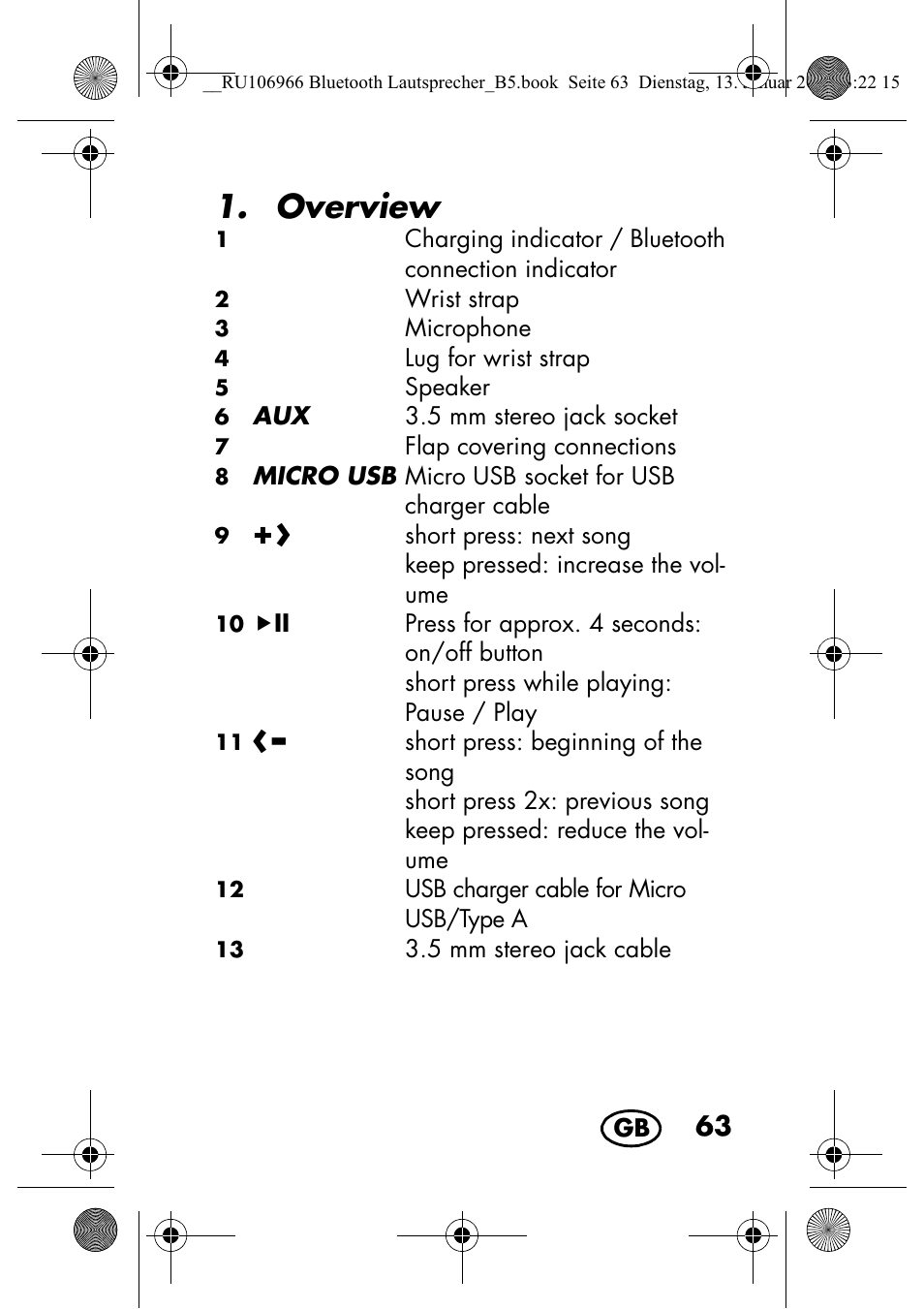 Overview | Silvercrest SBL 44 A1 User Manual | Page 65 / 106