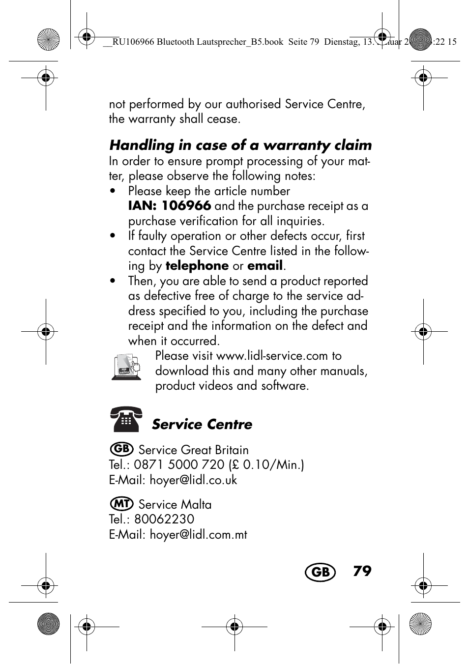 Silvercrest SBL 44 A1 User Manual | Page 81 / 106