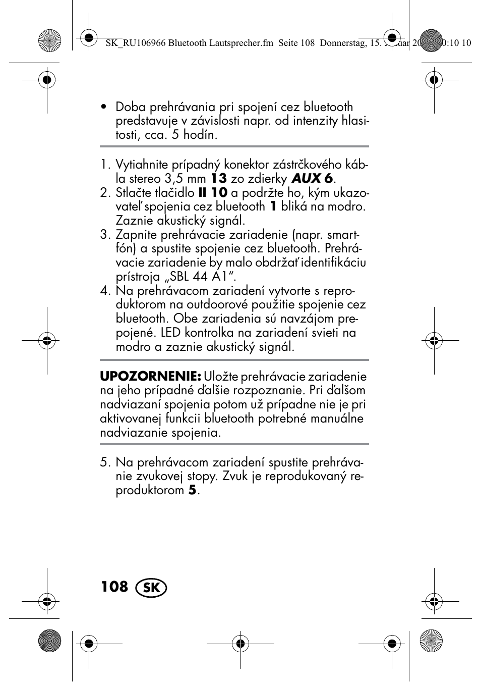 Silvercrest SBL 44 A1 User Manual | Page 110 / 142