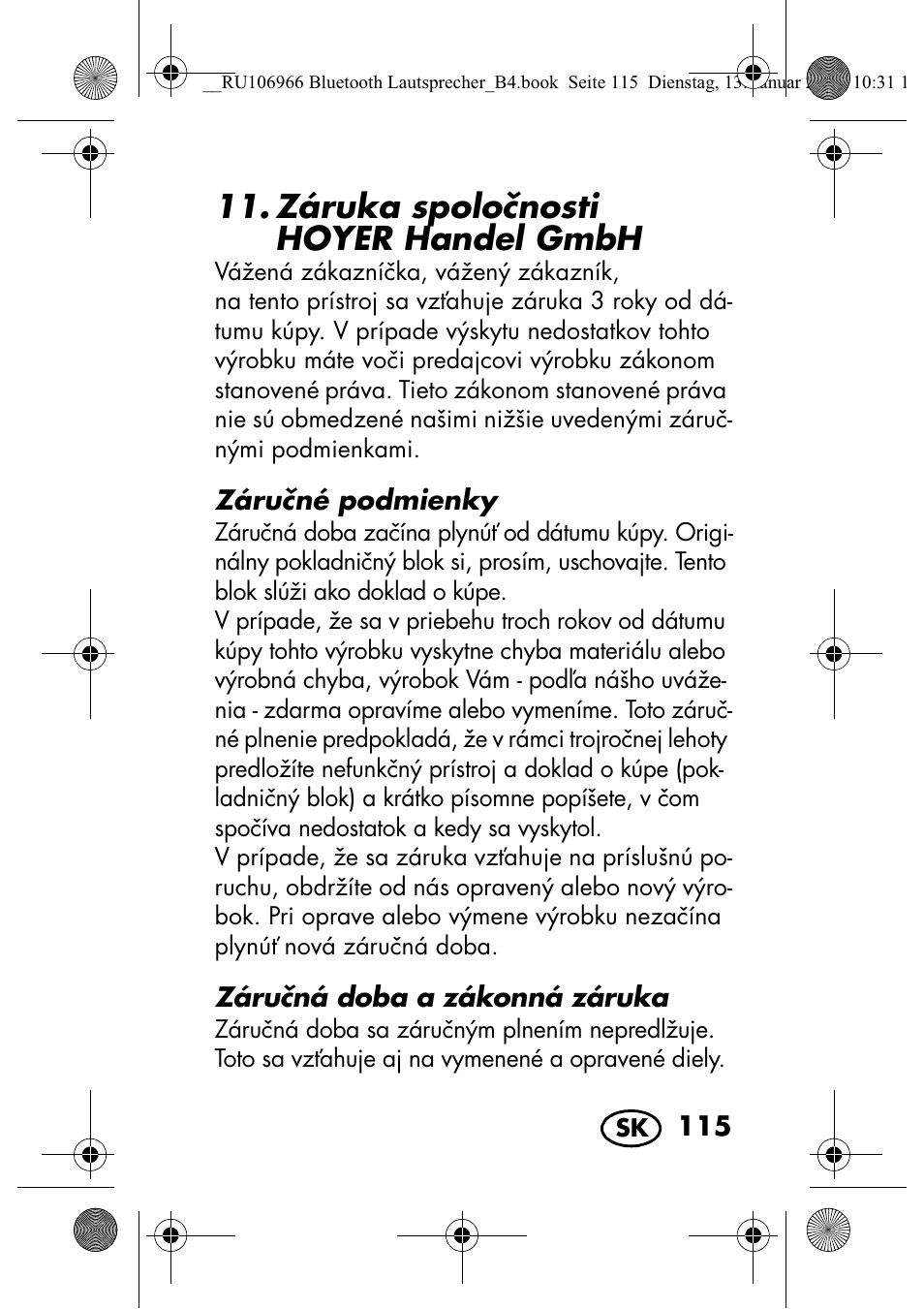 Záruka spolonosti hoyer handel gmbh | Silvercrest SBL 44 A1 User Manual | Page 117 / 142