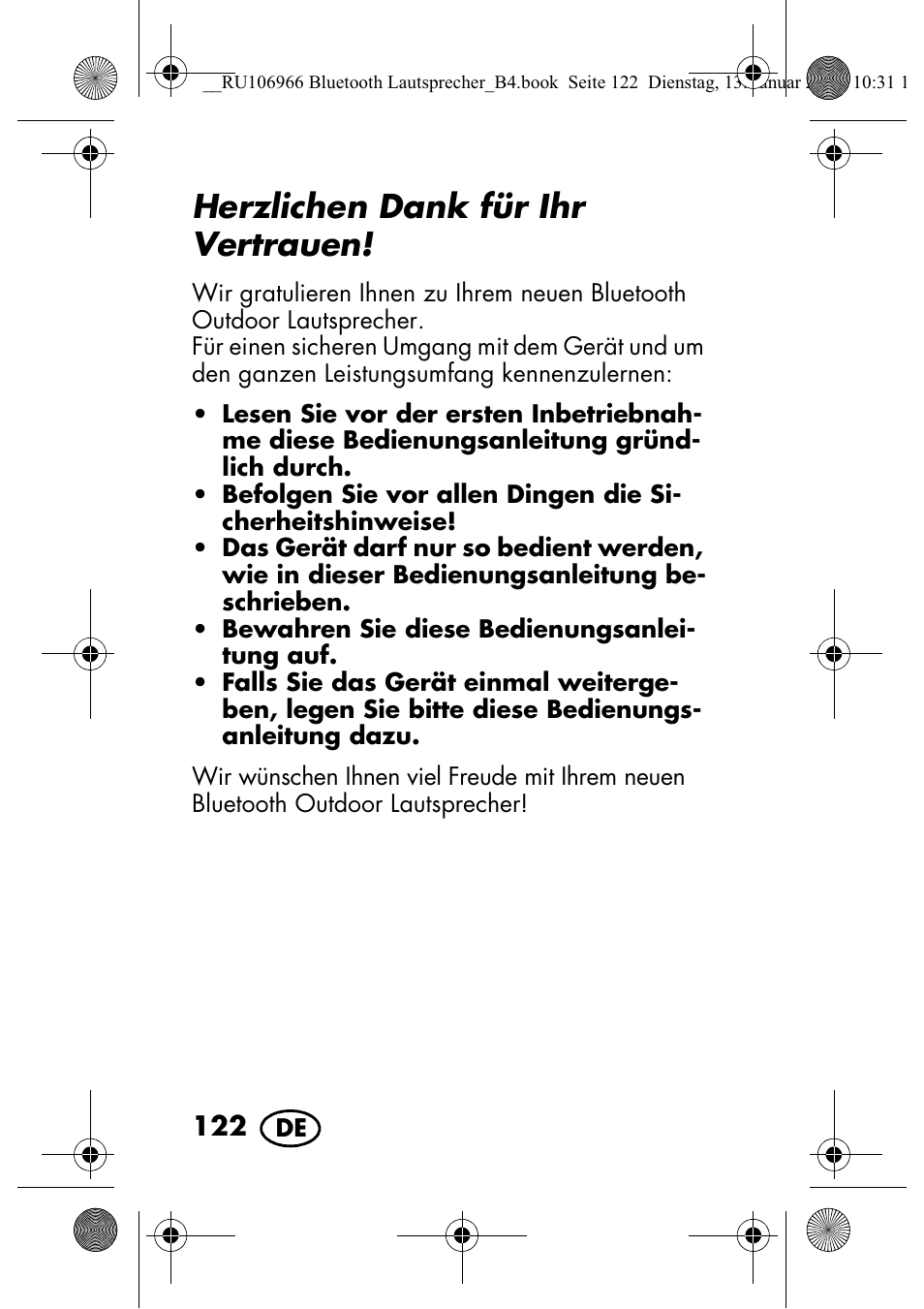 Herzlichen dank für ihr vertrauen | Silvercrest SBL 44 A1 User Manual | Page 124 / 142