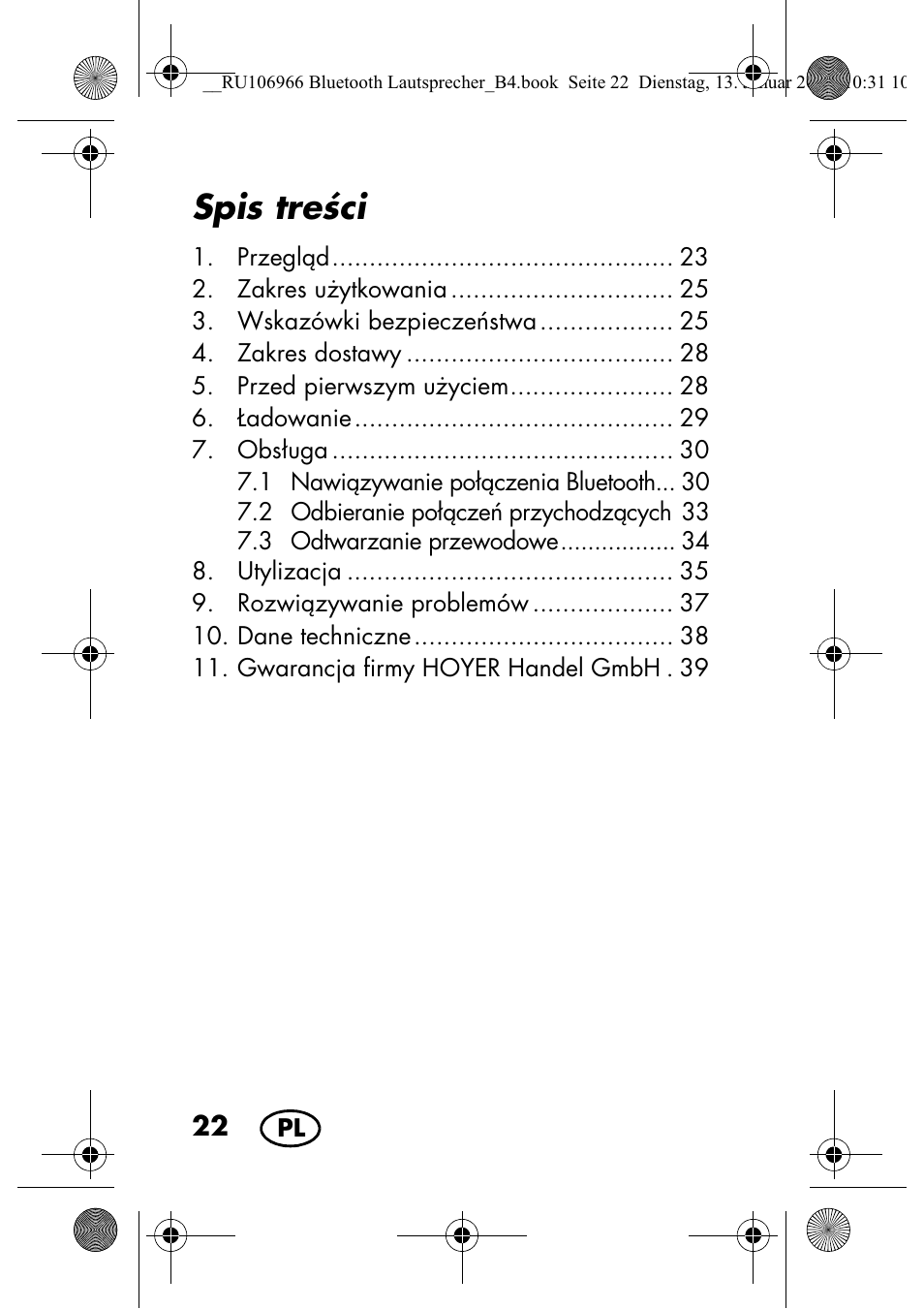 Spis treci | Silvercrest SBL 44 A1 User Manual | Page 24 / 142