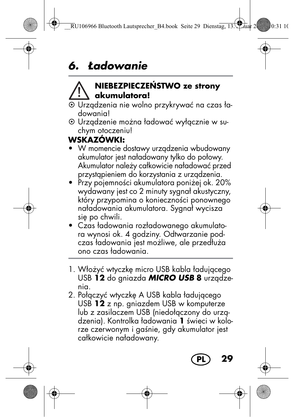 Adowanie | Silvercrest SBL 44 A1 User Manual | Page 31 / 142