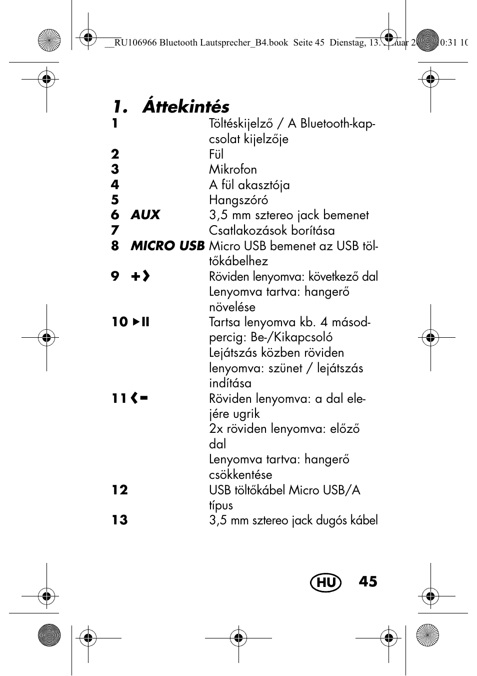 Áttekintés | Silvercrest SBL 44 A1 User Manual | Page 47 / 142