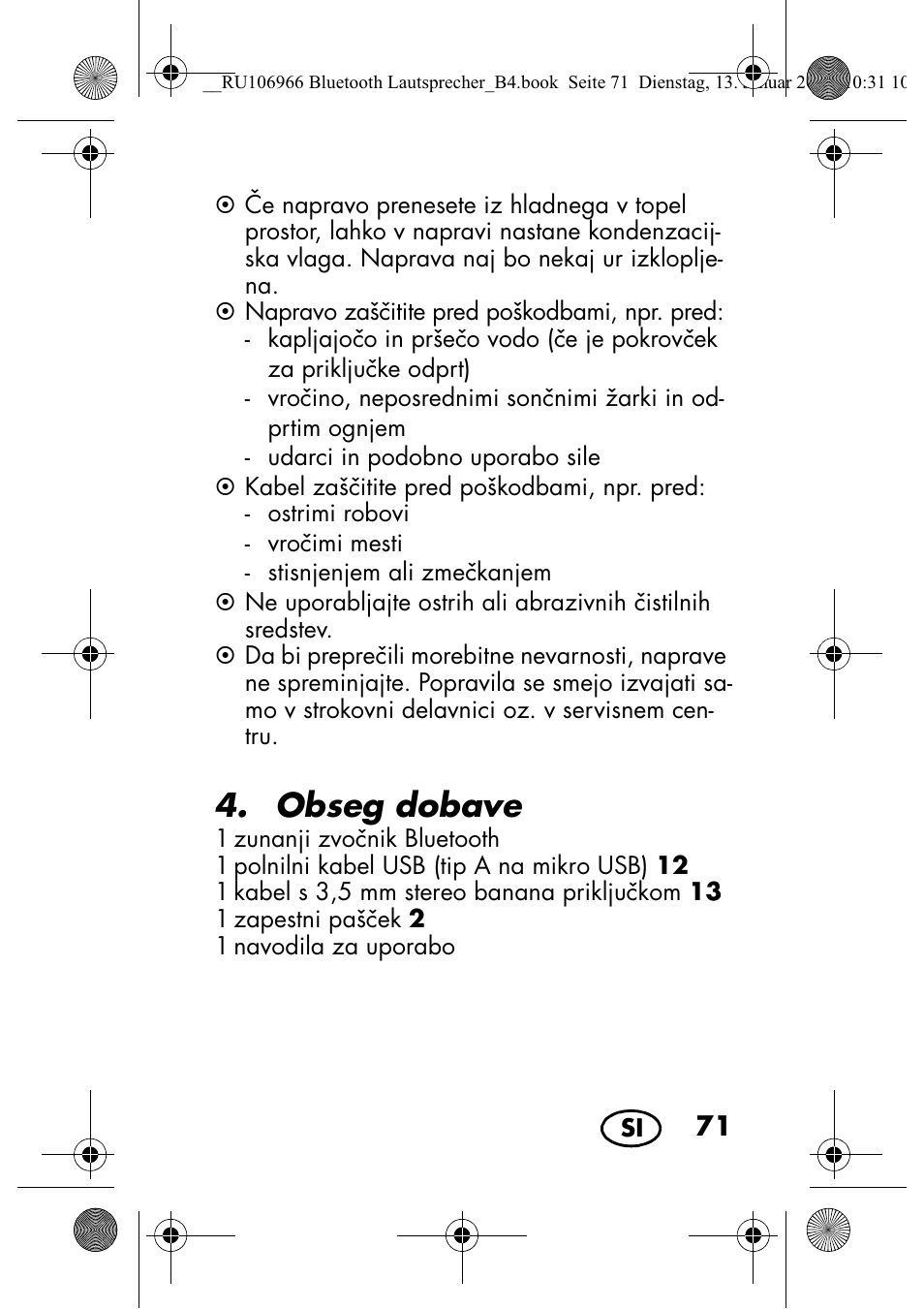 Obseg dobave | Silvercrest SBL 44 A1 User Manual | Page 73 / 142