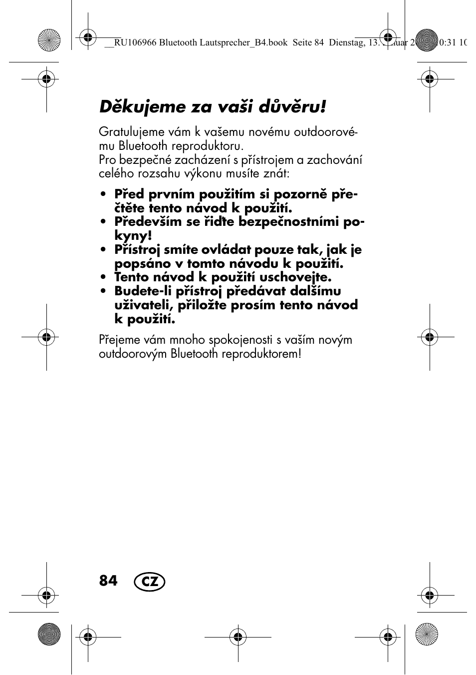 Dkujeme za vaši dvru | Silvercrest SBL 44 A1 User Manual | Page 86 / 142