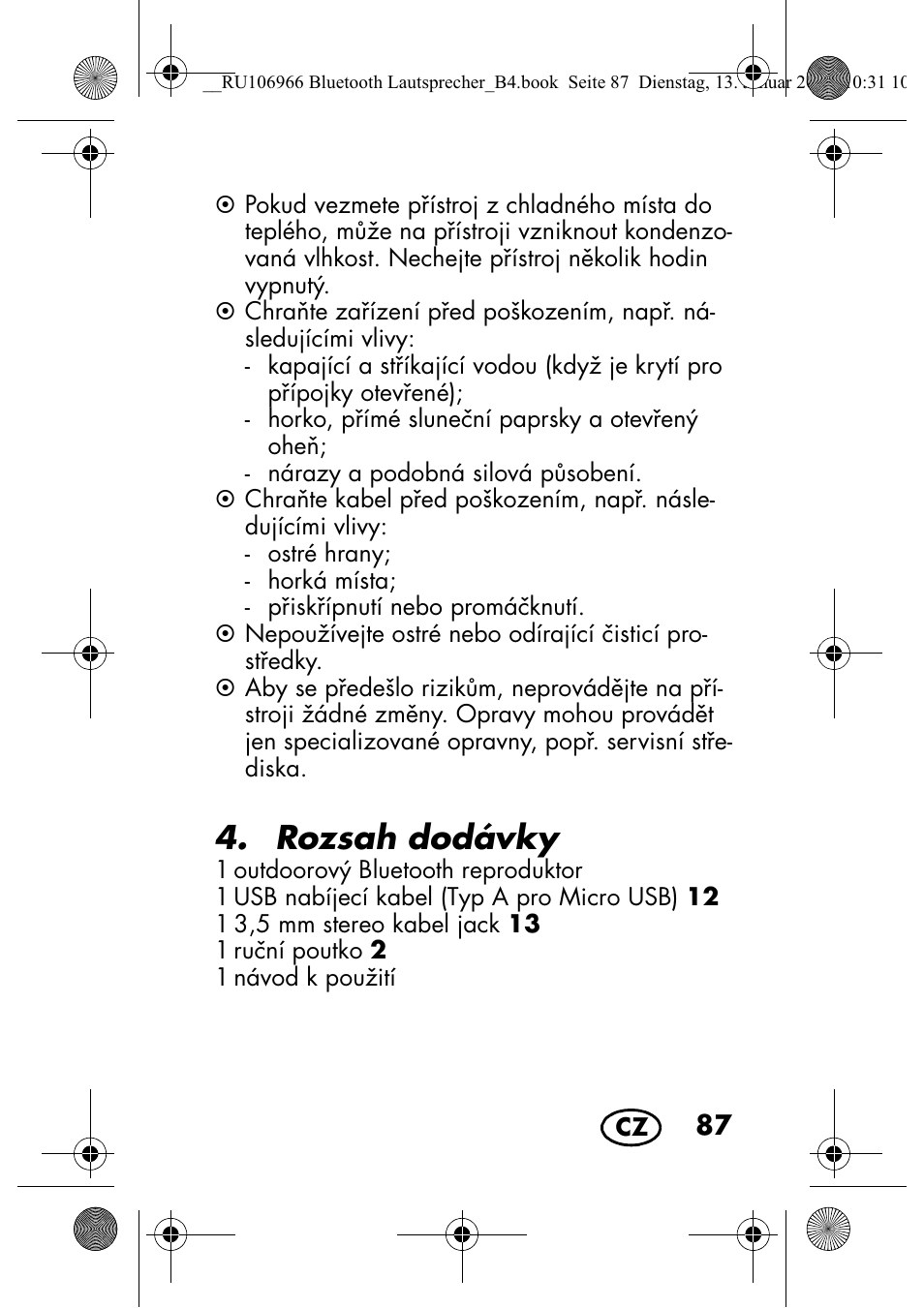 Rozsah dodávky | Silvercrest SBL 44 A1 User Manual | Page 89 / 142