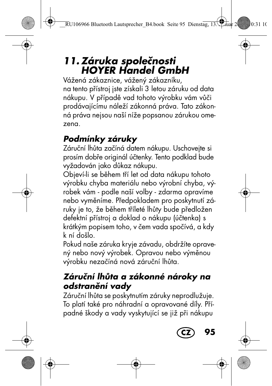 Záruka spolenosti hoyer handel gmbh | Silvercrest SBL 44 A1 User Manual | Page 97 / 142