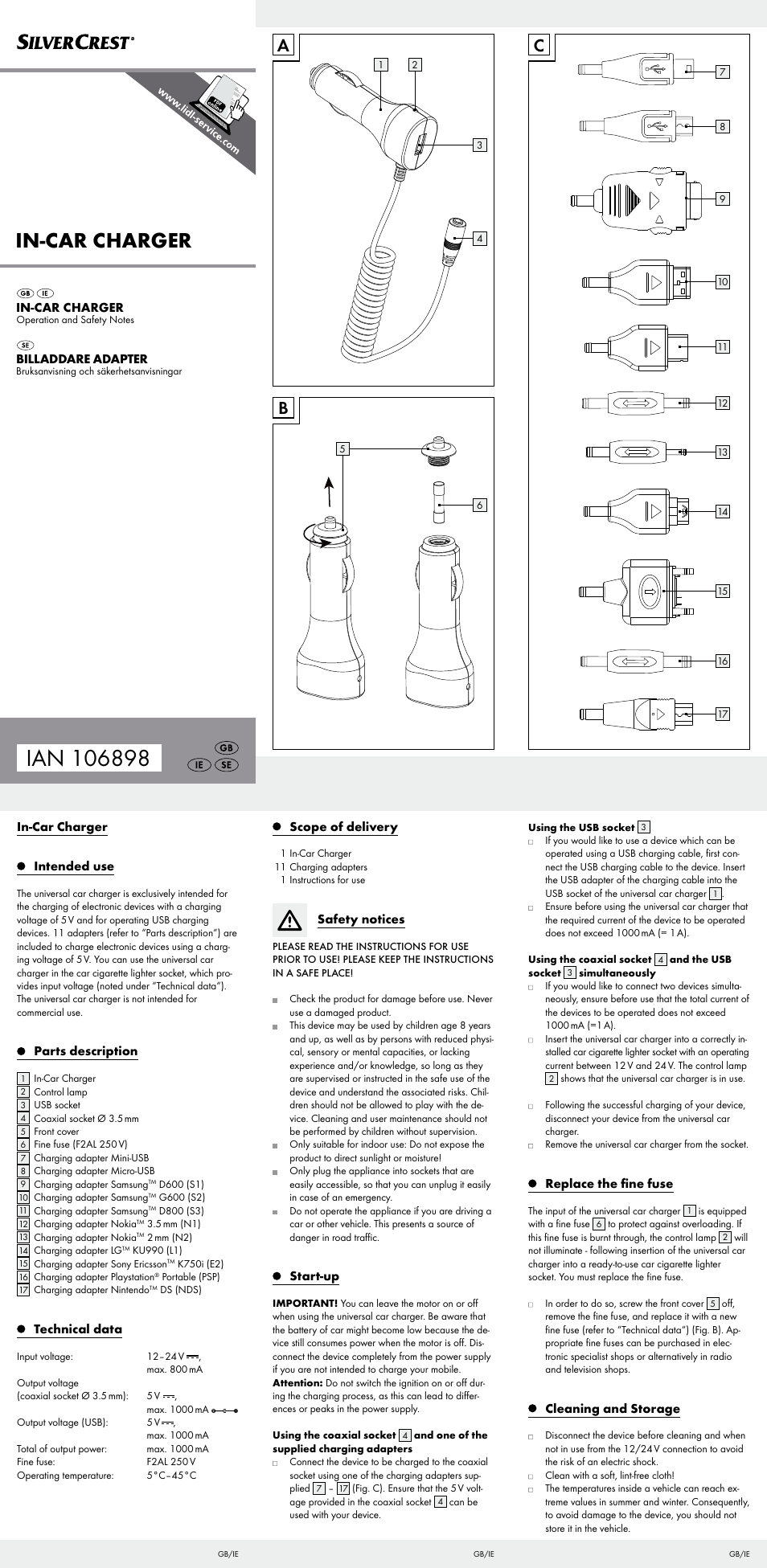 Silvercrest 106898-14-01 User Manual | 2 pages
