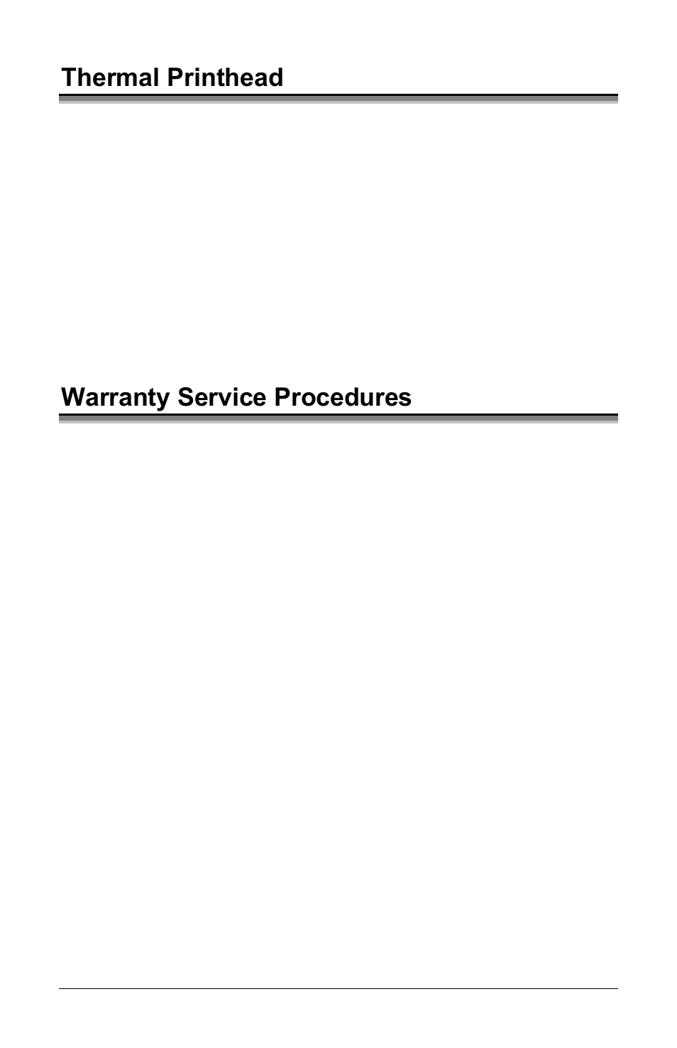 Thermal printhead, Warranty service procedures | Datamax E-Class E-4304 User Manual | Page 78 / 80