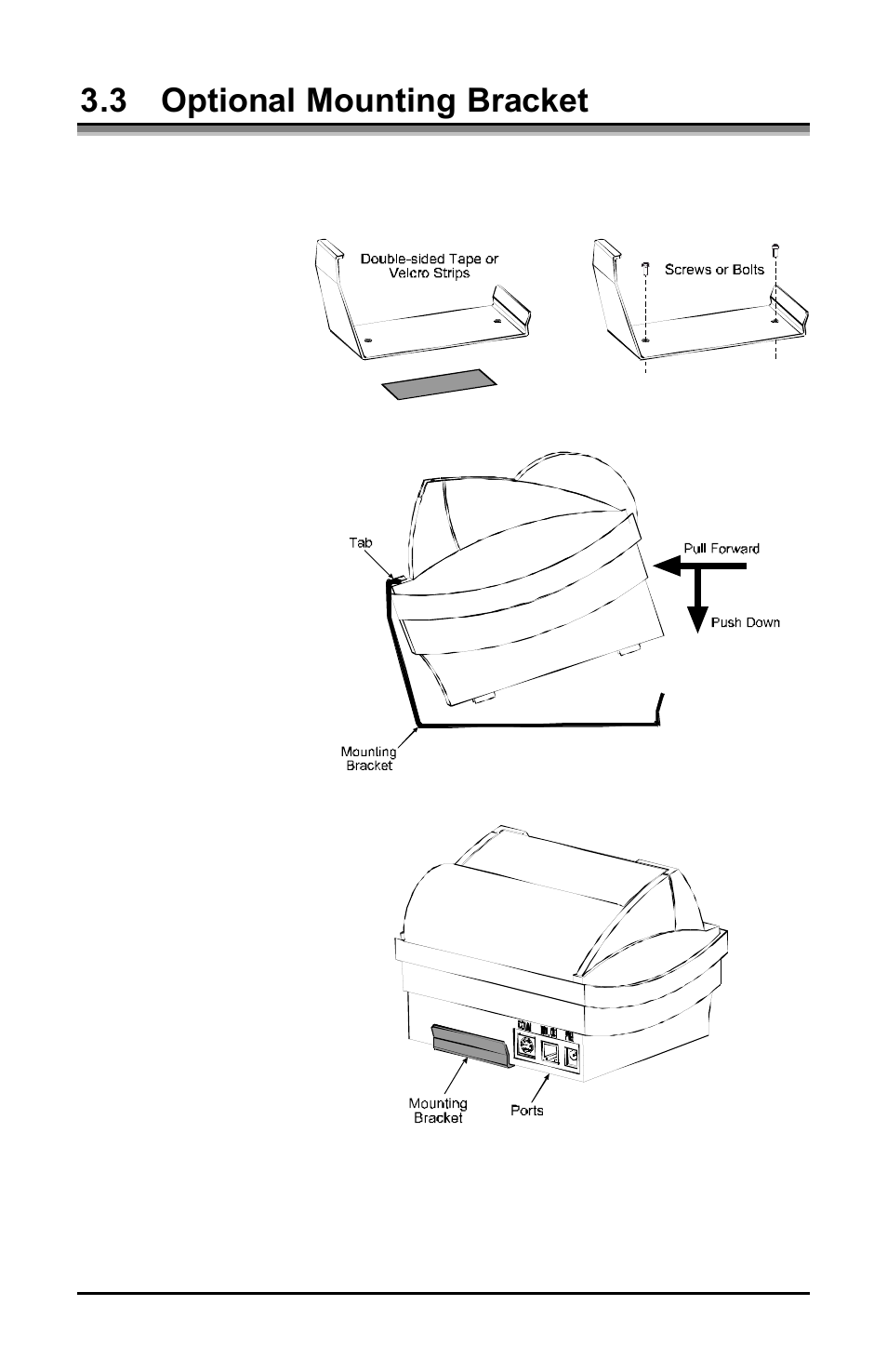 3 optional mounting bracket | Datamax E-3202 User Manual | Page 15 / 62