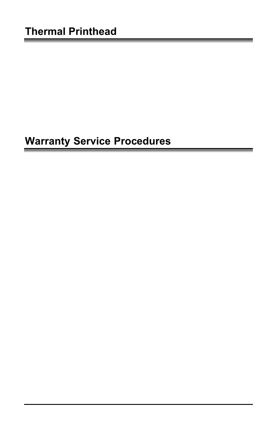 Thermal printhead, Warranty service procedures | Datamax E-3202 User Manual | Page 60 / 62
