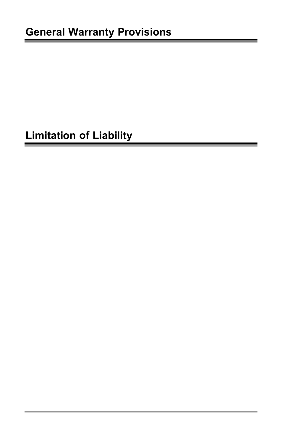 General warranty provisions, Limitation of liability | Datamax E-3202 User Manual | Page 61 / 62