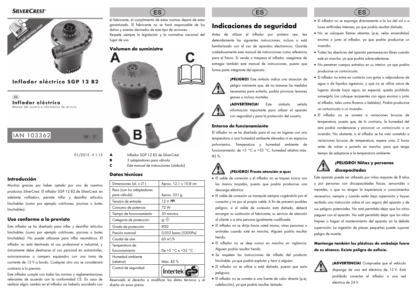 Silvercrest SGP 12 B2 User Manual | 8 pages