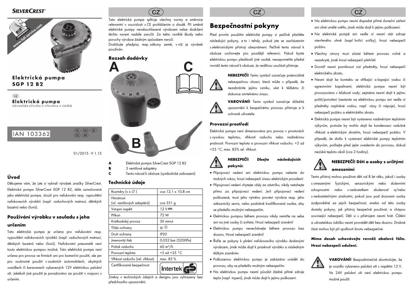 Bezpečnostní pokyny | Silvercrest SGP 12 B2 User Manual | Page 9 / 14