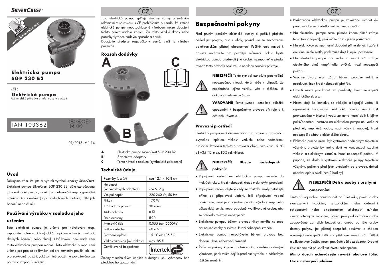 Bezpečnostní pokyny | Silvercrest SGP 230 B2 User Manual | Page 9 / 14