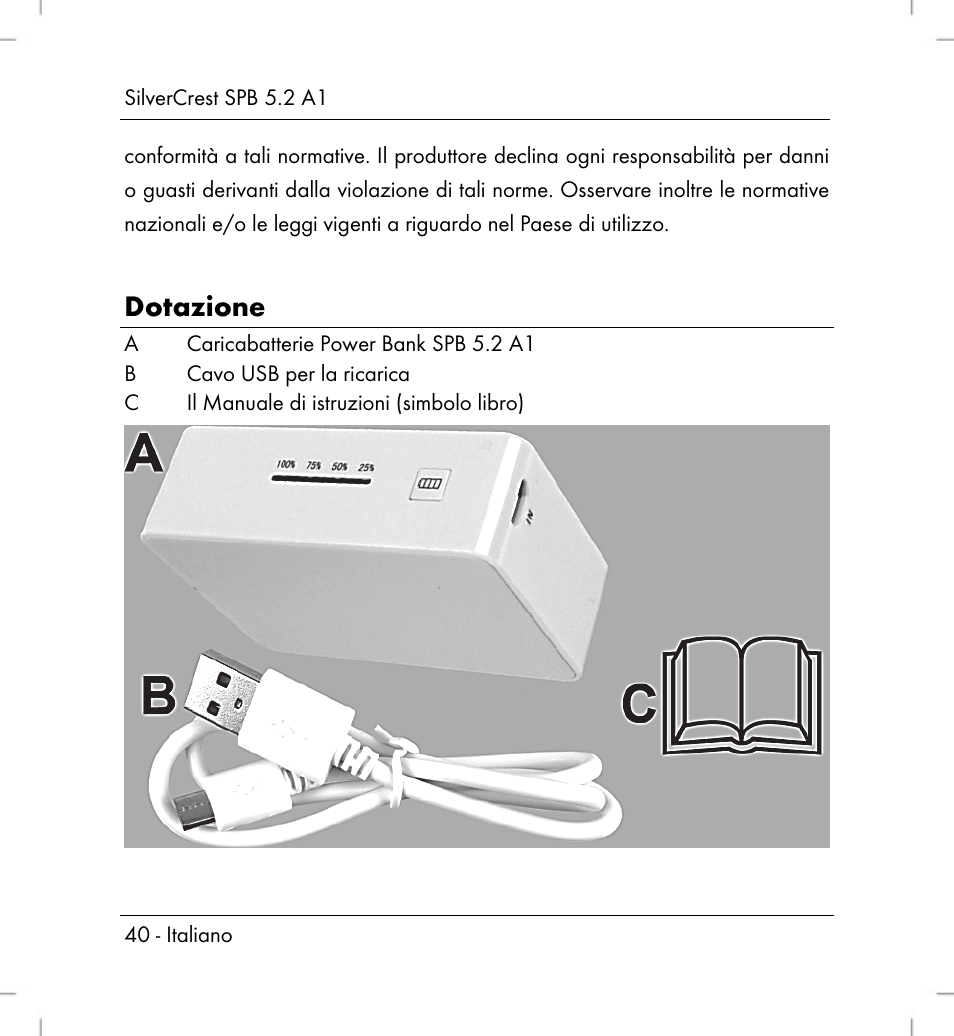 Dotazione | Silvercrest SPB 5.2 A1 User Manual | Page 42 / 76