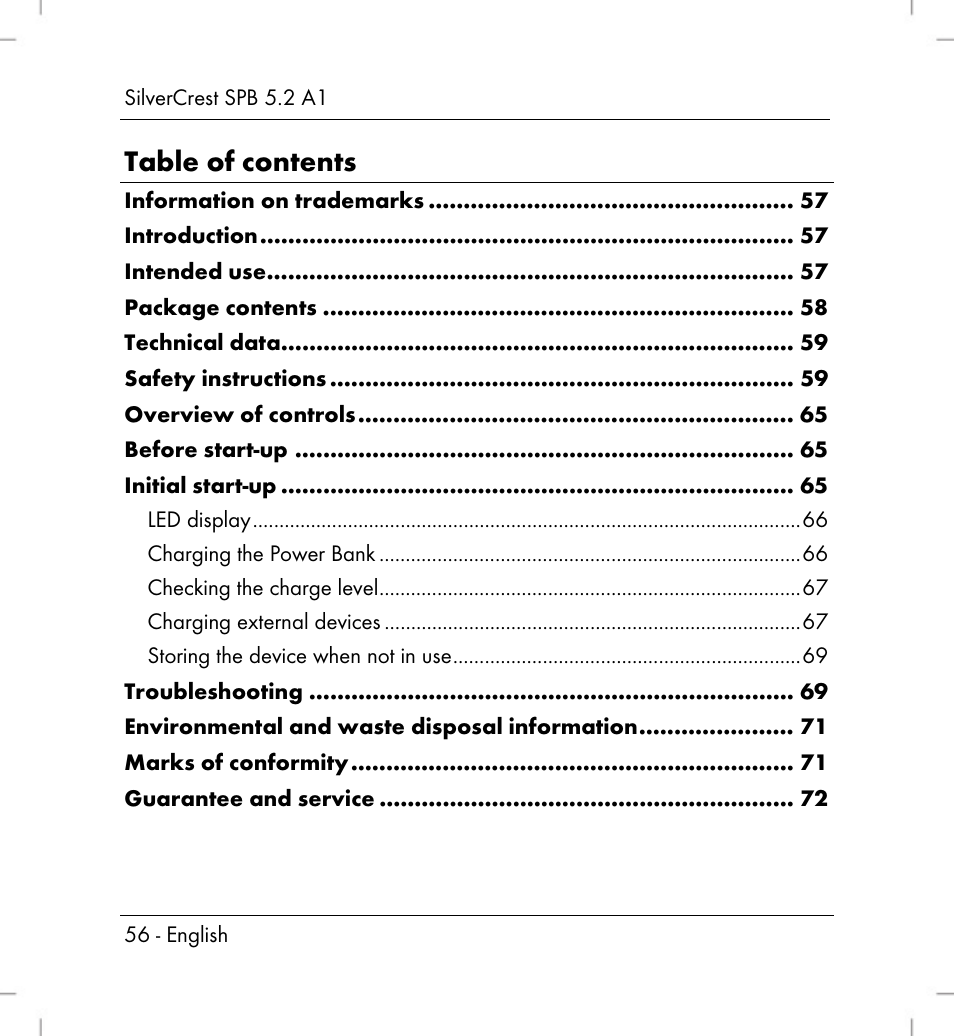 Silvercrest SPB 5.2 A1 User Manual | Page 58 / 76