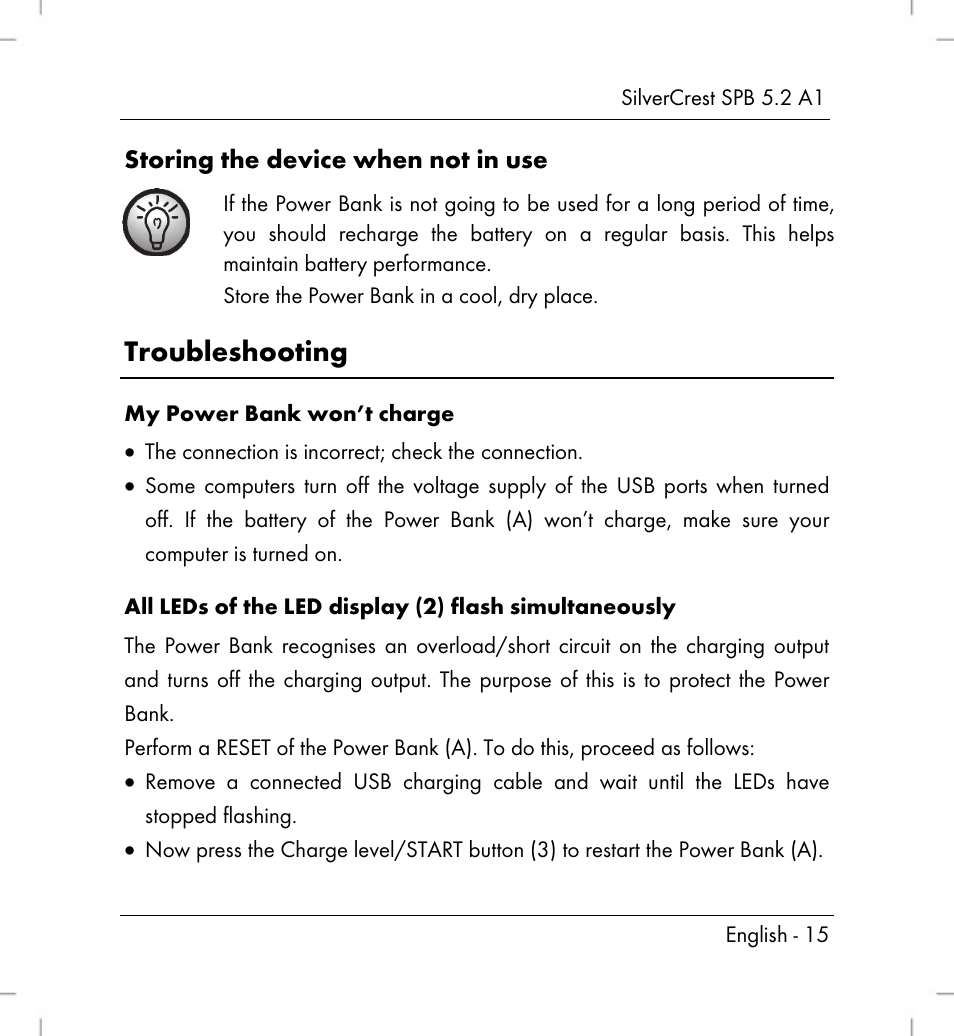 Troubleshooting | Silvercrest SPB 5.2 A1 User Manual | Page 17 / 108