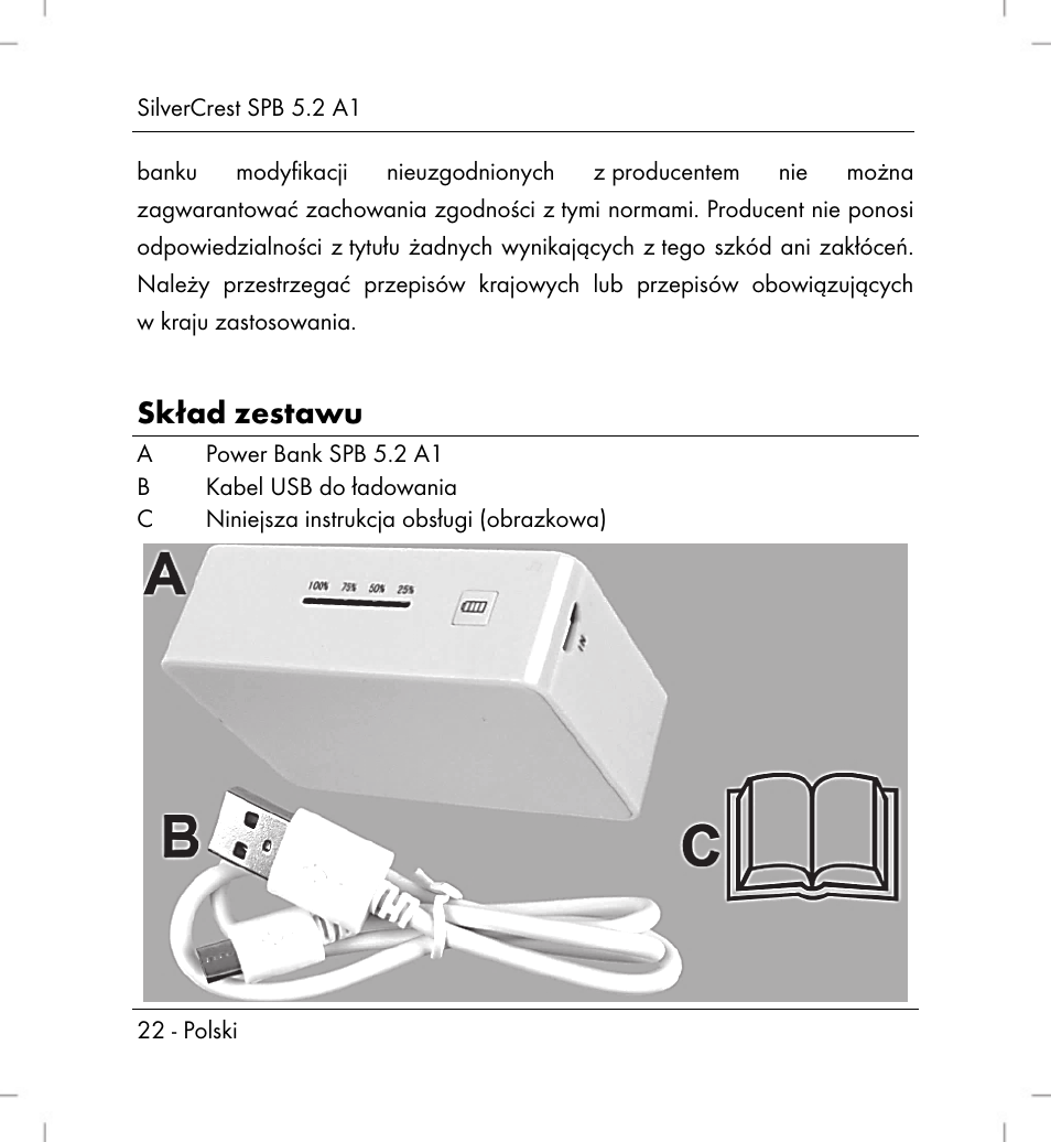 Skład zestawu | Silvercrest SPB 5.2 A1 User Manual | Page 24 / 108