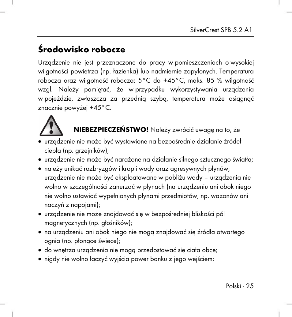 Środowisko robocze | Silvercrest SPB 5.2 A1 User Manual | Page 27 / 108