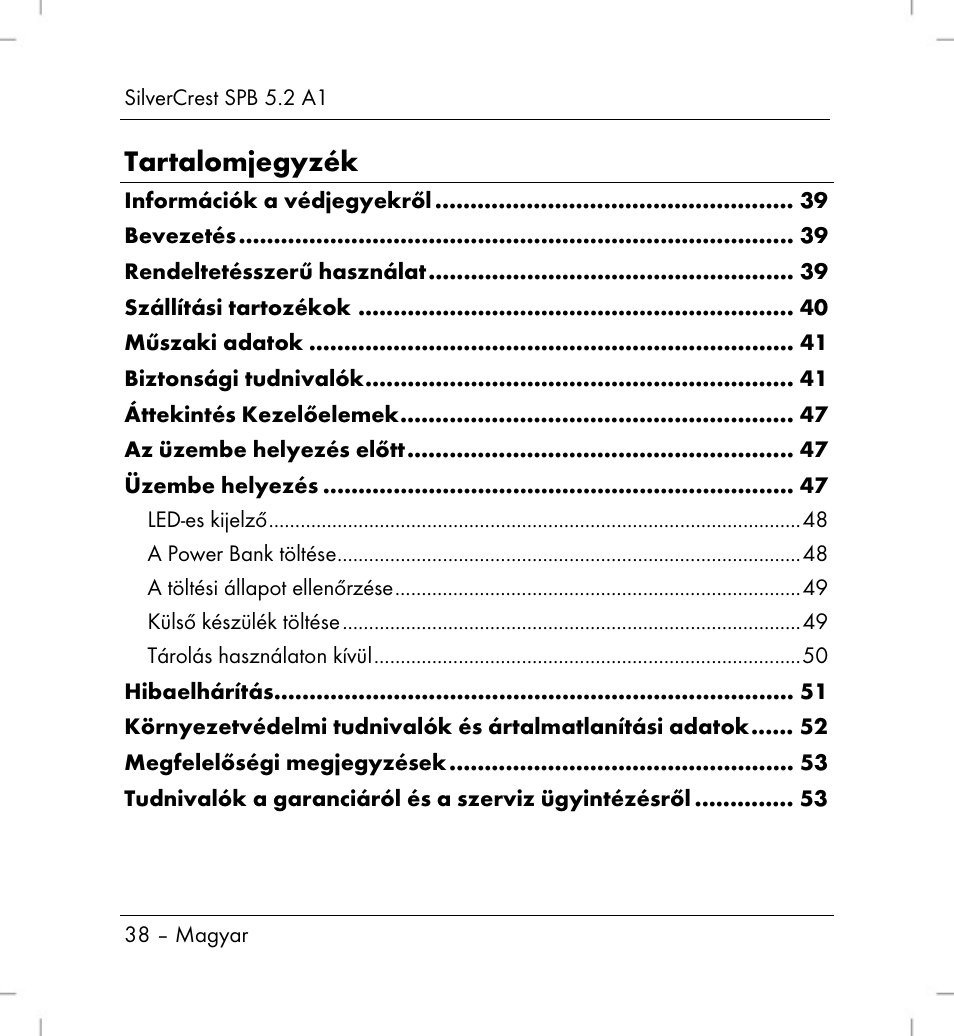 Silvercrest SPB 5.2 A1 User Manual | Page 40 / 108