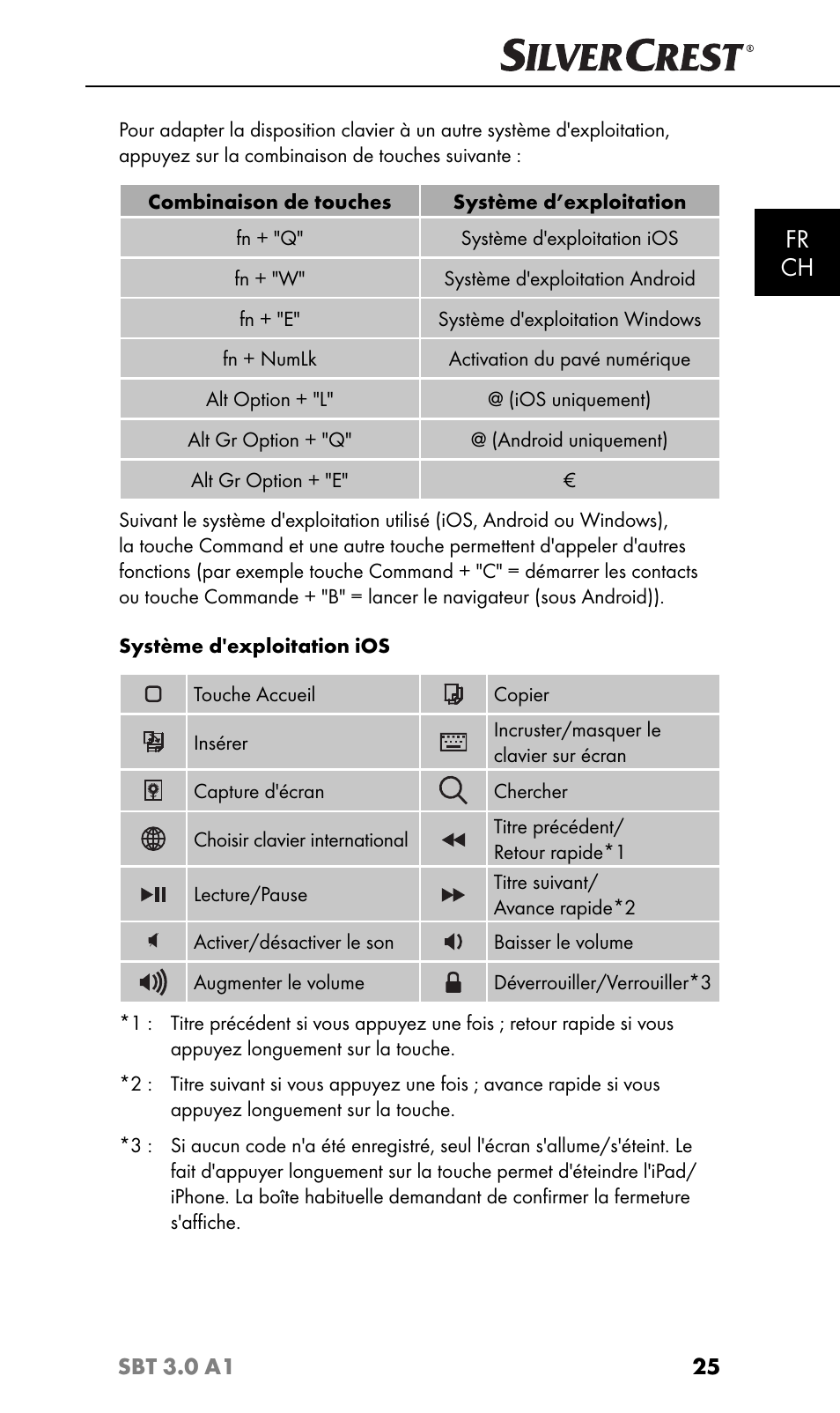 Fr ch | Silvercrest SBT 3.0 A1 User Manual | Page 28 / 67