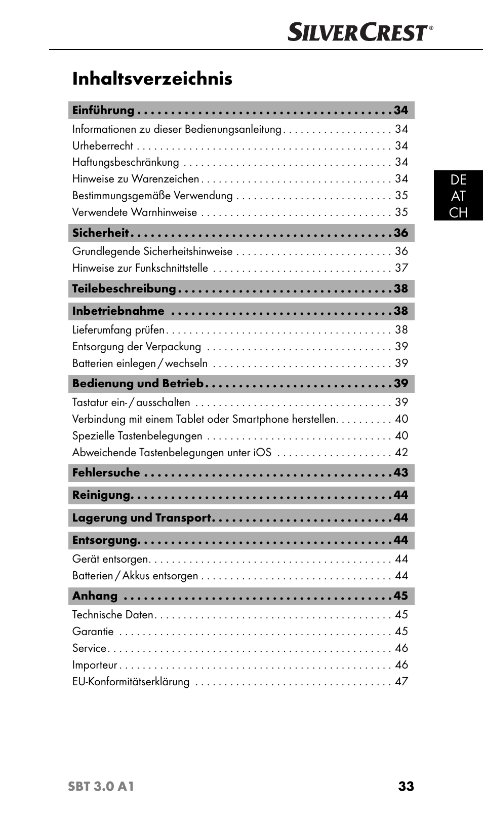 Silvercrest SBT 3.0 A1 User Manual | Page 36 / 51