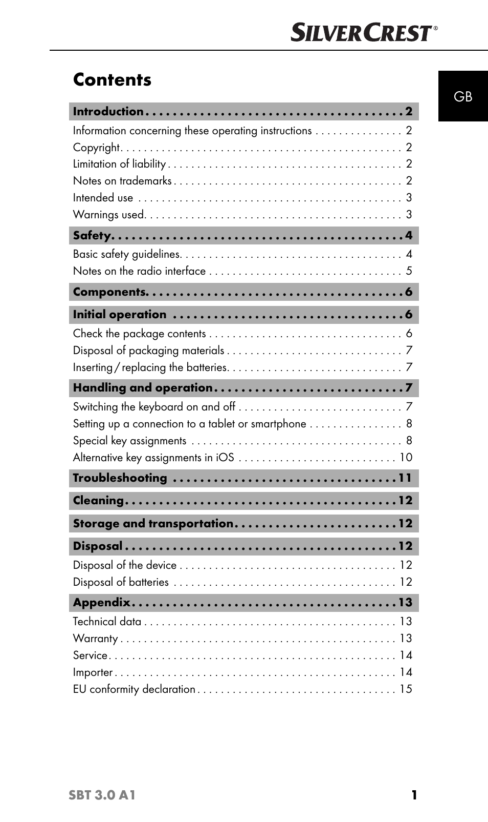 Silvercrest SBT 3.0 A1 User Manual | Page 4 / 51