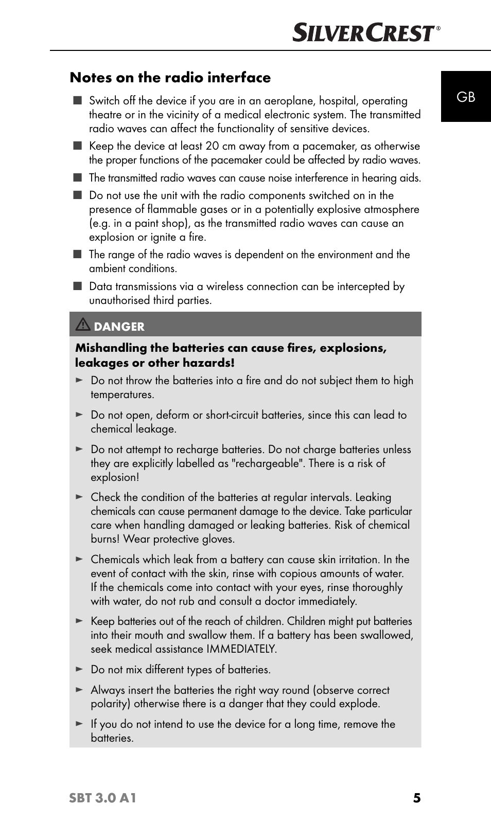 Silvercrest SBT 3.0 A1 User Manual | Page 8 / 51