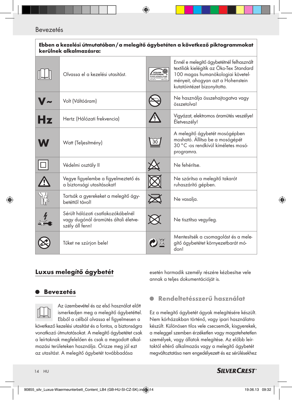 Bevezetés, Luxus melegítő ágybetét bevezetés, Rendeltetésszerű használat | Silvercrest SLUB 85 A1 User Manual | Page 14 / 57